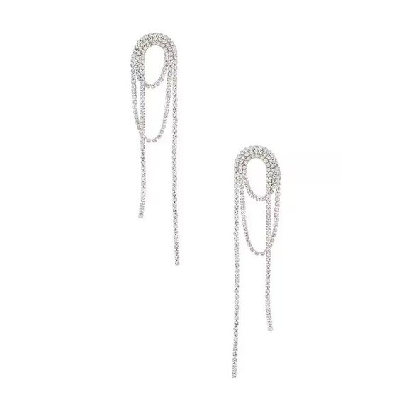 Amber Sceats Diamond Dangle Earrings in Silver - Picture 1 of 2